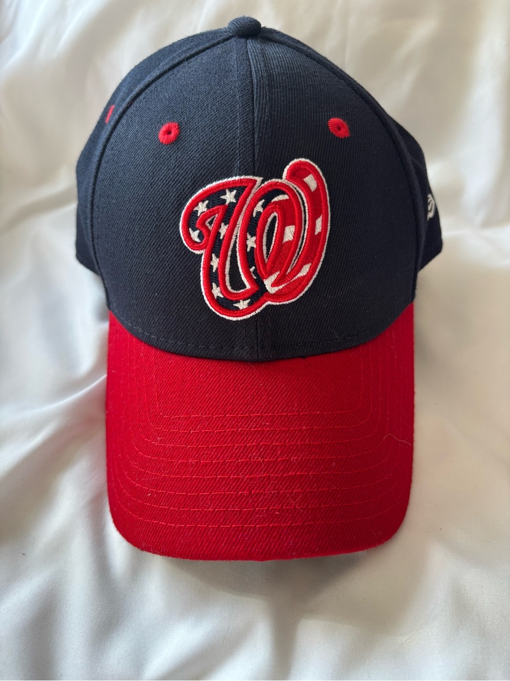 Legacy Navy and Red Baseball Cap with Embroidered Logo